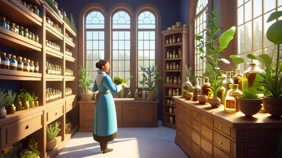 farmácia com plantas medicinais